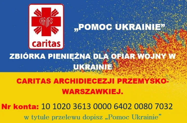 ZBIÓRKA PIENIĘŻNA DLA OFIAR WOJNY W UKRAINIE